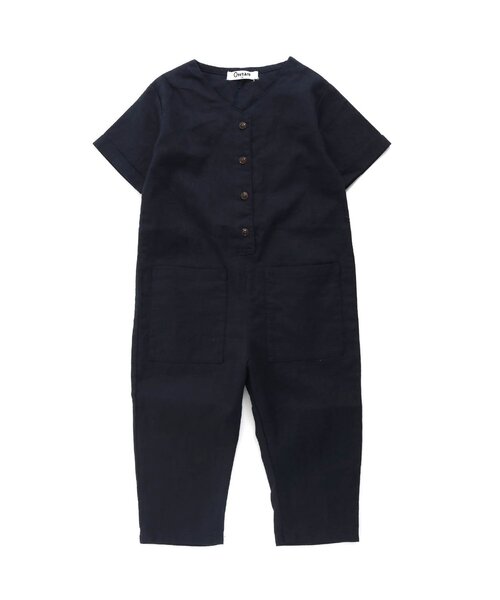 Otonato（オトナト）の「オールインワン【親子でおそろいリンクコーデ】（つなぎ/オールインワン・キッズ・ベージュ/ネイビー・90/100/110/120/130/140）」の2枚目の写真