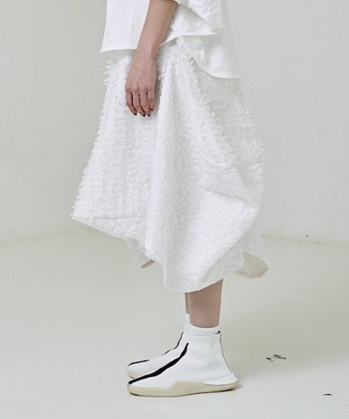 garcon la raison（ギャルソン・ラ・レゾン）の「[130-140]ドレープスカート（スカート・キッズ・ブラック/オフホワイト・140cm/130cm）」の4枚目の写真