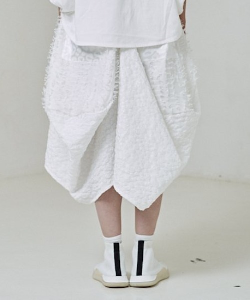 garcon la raison（ギャルソン・ラ・レゾン）の「[130-140]ドレープスカート（スカート・キッズ・ブラック/オフホワイト・140cm/130cm）」の5枚目の写真