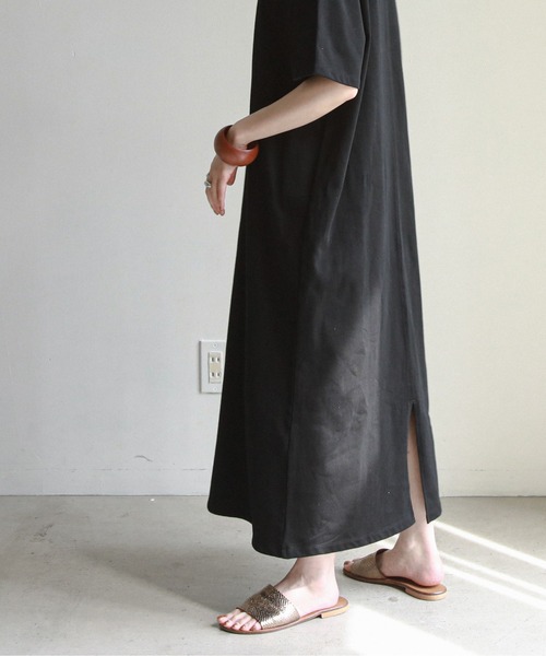 feepur（フェピュール）の「【抗菌加工】ヘビーウェイトCOTTON Teeワンピース（ワンピース・レディース・ホワイト/チャコールグレー/ブラック/ベージュ/オリーブ/オレンジ・MEDIUM）」の14枚目の写真