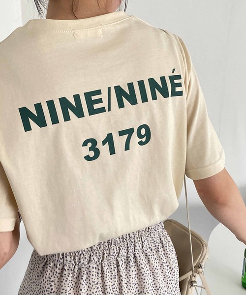 CEMONEMO（セモネモ）の「NINETプリントTシャツ（Tシャツ/カットソー・レディース・ホワイト/グリーン/クリーム・FREE）」の3枚目の写真