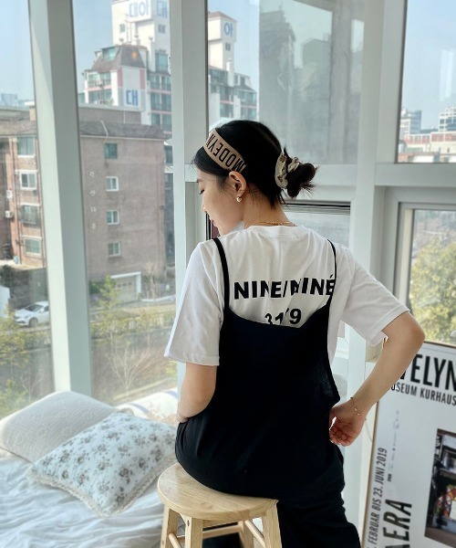 CEMONEMO（セモネモ）の「NINETプリントTシャツ（Tシャツ/カットソー・レディース・ホワイト/グリーン/クリーム・FREE）」の12枚目の写真