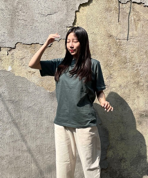 CEMONEMO（セモネモ）の「NINETプリントTシャツ（Tシャツ/カットソー・レディース・ホワイト/グリーン/クリーム・FREE）」の13枚目の写真