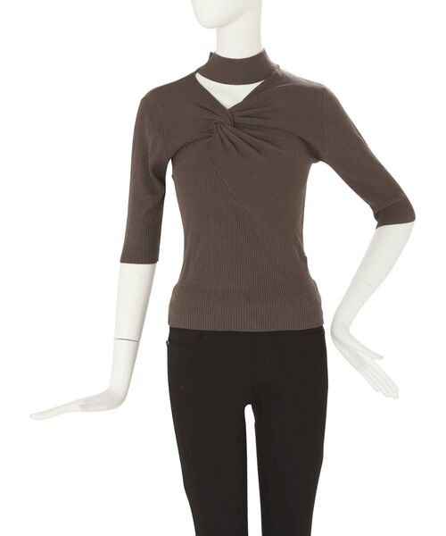 MURUA（ムルーア）の「フロントツイストハーフニット（ニット/セーター・レディース・ブラック/ベージュ/ブラウン/アイボリー・FREE）」の14枚目の写真