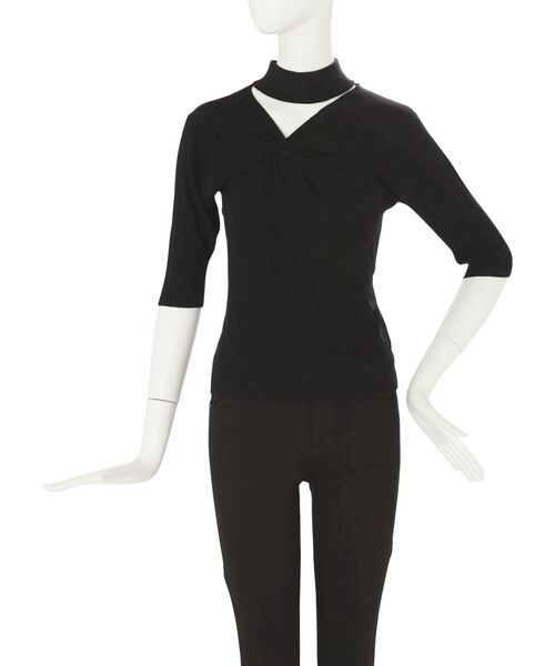 MURUA（ムルーア）の「フロントツイストハーフニット（ニット/セーター・レディース・ブラック/ベージュ/ブラウン/アイボリー・FREE）」の12枚目の写真