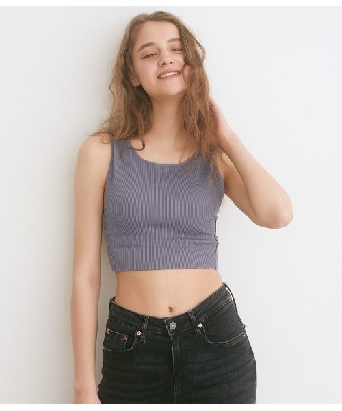 PEACH JOHN（ピーチジョン）の「【ゆる系トップスのインに、背中見せできるパッド入りブラトップ】ＰＪ　ＣＯＬＯＲＳサイドオープンブラトップ（タンクトップ・レディース・ピンク/ネイビー/ブラック・LARGE/MEDIUM/SMALL）」の6枚目の写真