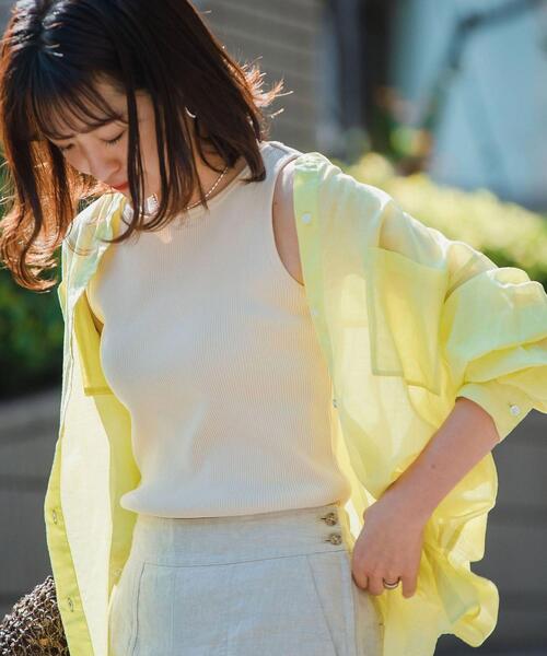 green label relaxing(グリーンレーベルリラクシング)の「<MY FAVORITE PROJECT> SC アメリカンスリーブ カットソー / アメスリ ボーダー(Tシャツ/カットソー・レディース・ブラック/その他1/ケリー/オフホワイト・FREE)」の2枚目の写真