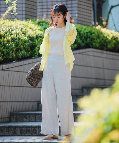 green label relaxing(グリーンレーベルリラクシング)の「<MY FAVORITE PROJECT> SC アメリカンスリーブ カットソー / アメスリ ボーダー(Tシャツ/カットソー・レディース・ブラック/その他1/ケリー/オフホワイト・FREE)」の7枚目の写真