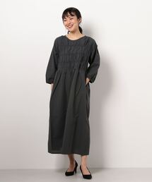 ehka sopo | シャーリングクルーワンピース(ワンピース)