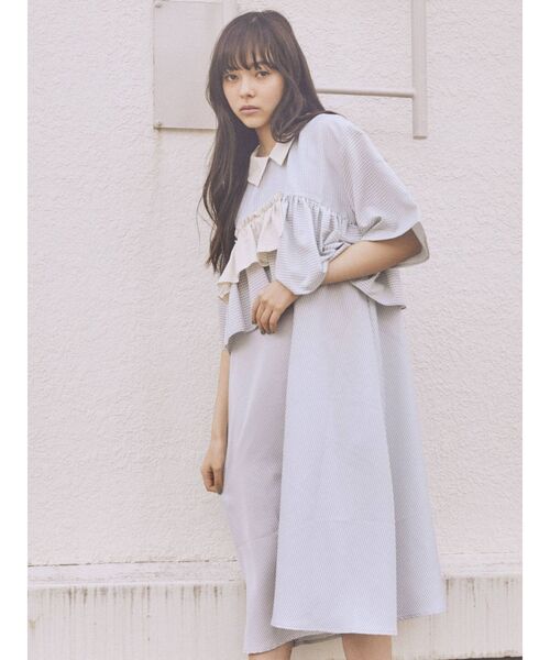 merry jenny（メリージェニー）の「【WEB限定】ギンガムパッチワークワンピース（ワンピース・レディース・ライトブルー/ブラック/ピンク・FREE）」の8枚目の写真