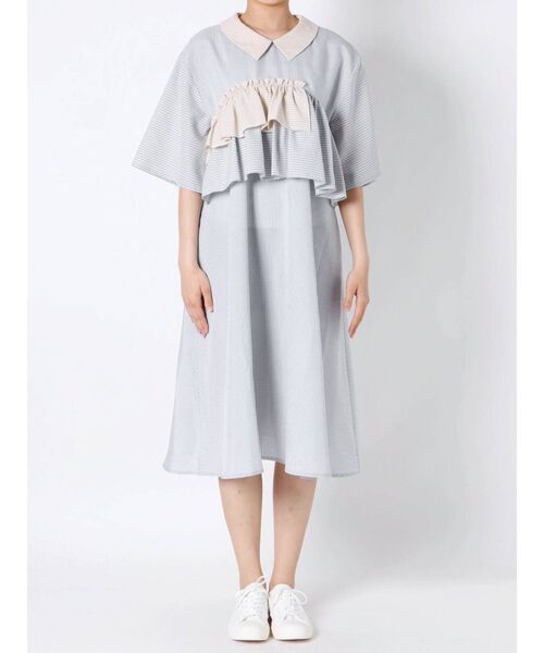 merry jenny（メリージェニー）の「【WEB限定】ギンガムパッチワークワンピース（ワンピース・レディース・ライトブルー/ブラック/ピンク・FREE）」の16枚目の写真