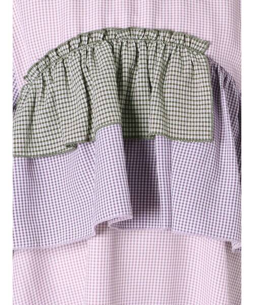 merry jenny（メリージェニー）の「【WEB限定】ギンガムパッチワークワンピース（ワンピース・レディース・ライトブルー/ブラック/ピンク・FREE）」の12枚目の写真