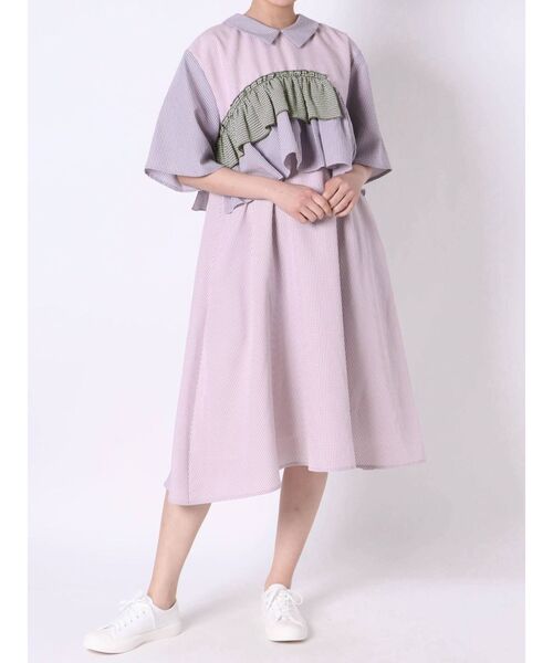 merry jenny（メリージェニー）の「【WEB限定】ギンガムパッチワークワンピース（ワンピース・レディース・ライトブルー/ブラック/ピンク・FREE）」の20枚目の写真