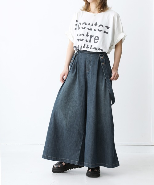 n'OrLABEL（ノアールレーベル）の「【廃盤】【機能素材】『サスペンダー付きワイドデニムパンツ』（デニムパンツ・レディース・ブルー/インディゴブルー/ネイビー・1/2）」の18枚目の写真