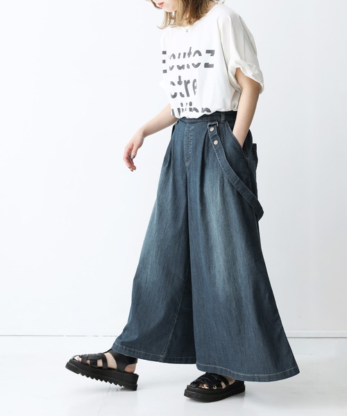 n'OrLABEL（ノアールレーベル）の「【廃盤】【機能素材】『サスペンダー付きワイドデニムパンツ』（デニムパンツ・レディース・ブルー/インディゴブルー/ネイビー・1/2）」の17枚目の写真