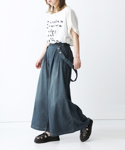 n'OrLABEL（ノアールレーベル）の「【廃盤】【機能素材】『サスペンダー付きワイドデニムパンツ』（デニムパンツ・レディース・ブルー/インディゴブルー/ネイビー・1/2）」の16枚目の写真