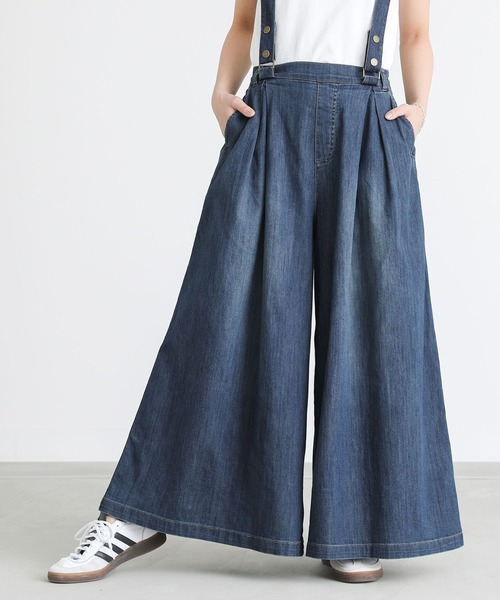 n'OrLABEL（ノアールレーベル）の「【廃盤】【機能素材】『サスペンダー付きワイドデニムパンツ』（デニムパンツ・レディース・ブルー/インディゴブルー/ネイビー・1/2）」の19枚目の写真