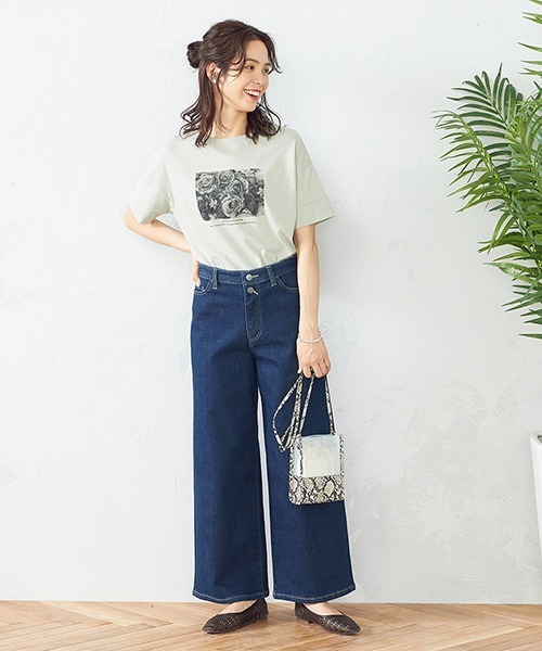 COMME CA ISM(コムサイズム)の「フォトプリント Tシャツ(Tシャツ/カットソー・レディース・ホワイト/ターコイズブルー/ミント/チャコール・MEDIUM/LARGE)」の7枚目の写真