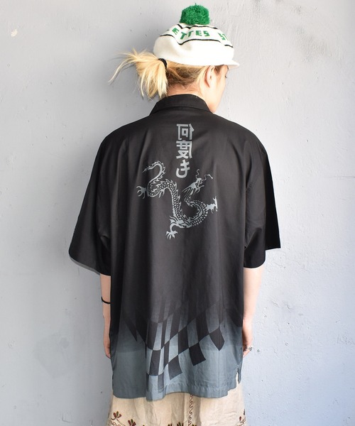 VINTAGE(ヴィンテージ)の「【ヴィンテージ古着】no boundaries "何度も" ハーフスリーブシャツ(シャツ/ブラウス・メンズ・ブラック・X-LARGE)」の6枚目の写真