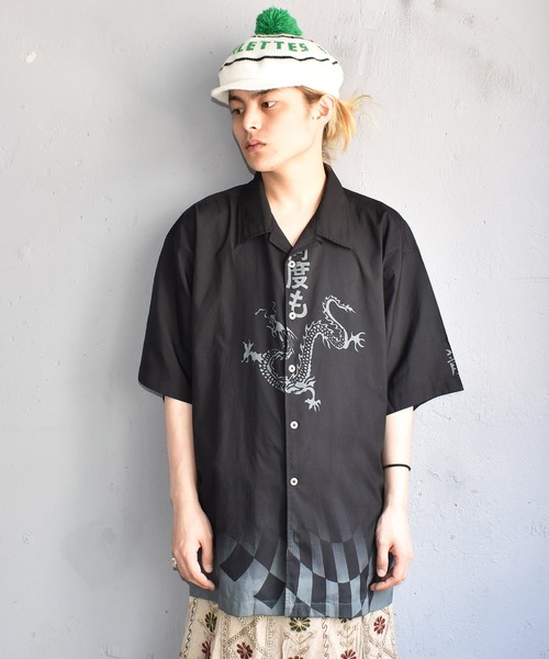 VINTAGE(ヴィンテージ)の「【ヴィンテージ古着】no boundaries "何度も" ハーフスリーブシャツ(シャツ/ブラウス・メンズ・ブラック・X-LARGE)」の9枚目の写真