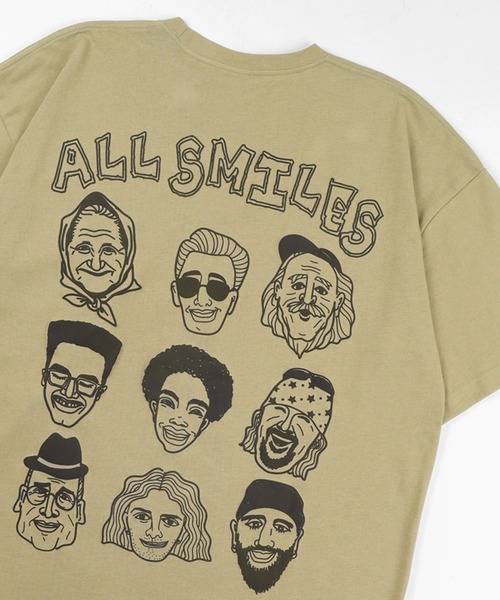 gym master(ジムマスター)の「【gym master/ジムマスター】ALL SMILES プリントTシャツ(Tシャツ/カットソー・メンズ・ホワイト/ブラック/ネイビー/サンドベージュ・S/M/L/XL)」の3枚目の写真