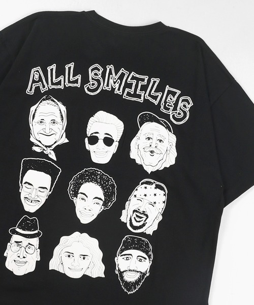 gym master(ジムマスター)の「【gym master/ジムマスター】ALL SMILES プリントTシャツ(Tシャツ/カットソー・メンズ・ホワイト/ブラック/ネイビー/サンドベージュ・S/M/L/XL)」の1枚目の写真
