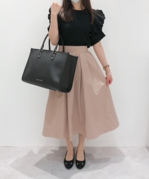 Maison de FLEUR（メゾンドフルール）の「ボリュームスカート（スカート・レディース・ブラック/ピンク/ピンクベージュ・S/M）」の3枚目の写真