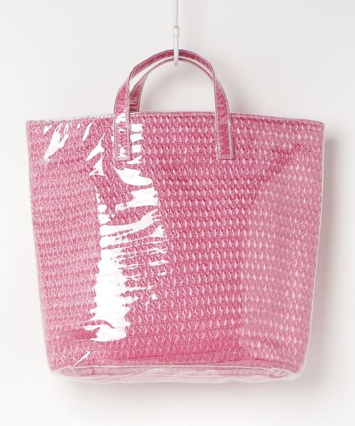 Casselini（キャセリーニ）の「Casselini ビニールBAG Mサイズ（かごバッグ・レディース・オレンジ/ピンク/パープル・ONE SIZE）」の3枚目の写真