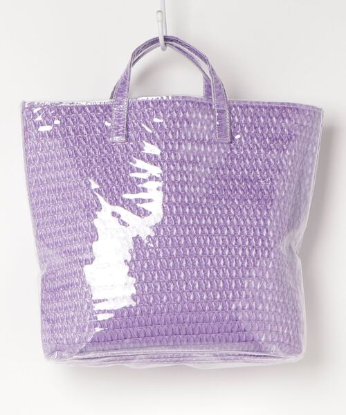 Casselini（キャセリーニ）の「Casselini ビニールBAG Mサイズ（かごバッグ・レディース・オレンジ/ピンク/パープル・ONE SIZE）」の7枚目の写真