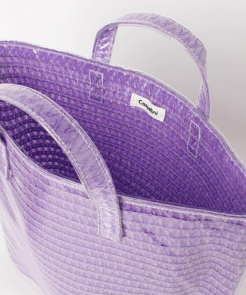 Casselini（キャセリーニ）の「Casselini ビニールBAG Mサイズ（かごバッグ・レディース・オレンジ/ピンク/パープル・ONE SIZE）」の6枚目の写真