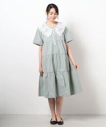 ehka sopo | 付け衿ティアードワンピース(ワンピース)