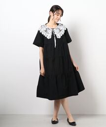 ehka sopo | 付け衿ティアードワンピース(ワンピース)