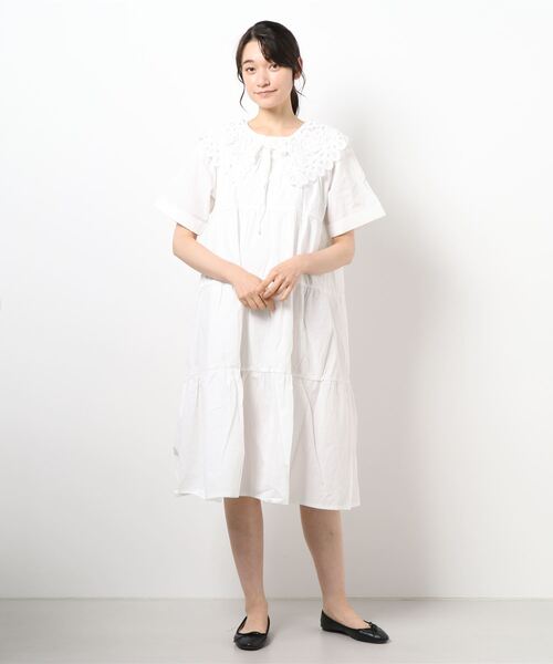 ehka sopo（エヘカソポ）の「付け衿ティアードワンピース（ワンピース・レディース・ミント/ブラック/オフホワイト・ﾌﾘ-）」の21枚目の写真