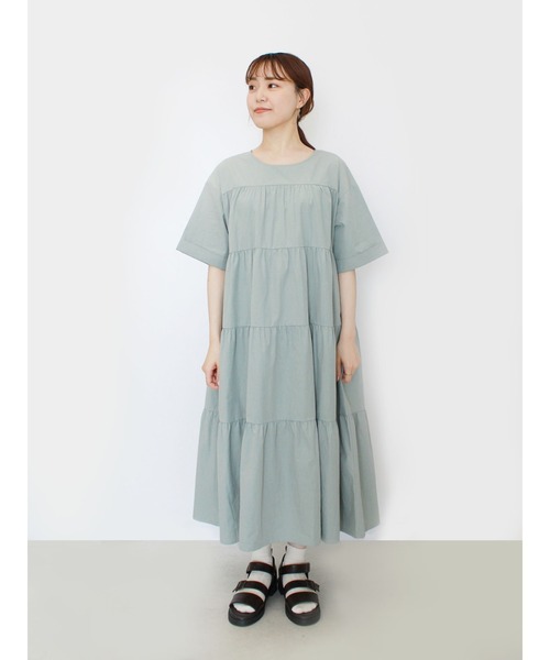 ehka sopo（エヘカソポ）の「付け衿ティアードワンピース（ワンピース・レディース・ミント/ブラック/オフホワイト・ﾌﾘ-）」の15枚目の写真