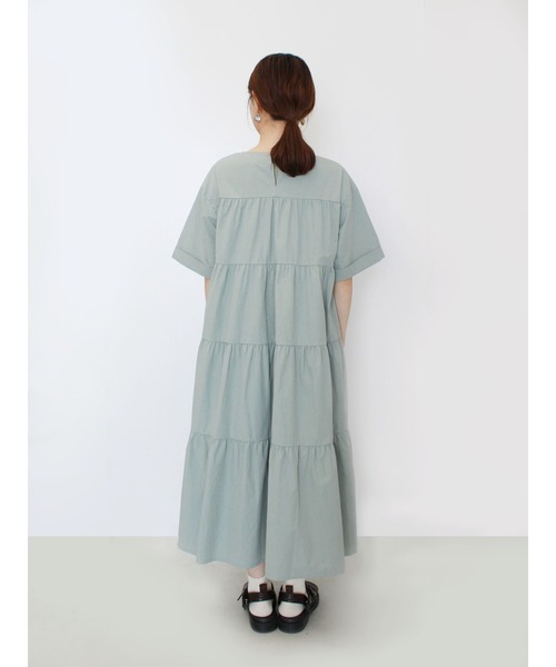 ehka sopo（エヘカソポ）の「付け衿ティアードワンピース（ワンピース・レディース・ミント/ブラック/オフホワイト・ﾌﾘ-）」の14枚目の写真