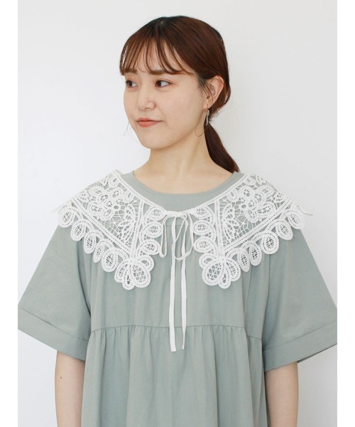 ehka sopo（エヘカソポ）の「付け衿ティアードワンピース（ワンピース・レディース・ミント/ブラック/オフホワイト・ﾌﾘ-）」の13枚目の写真