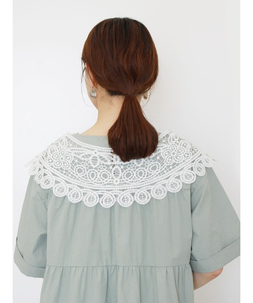 ehka sopo（エヘカソポ）の「付け衿ティアードワンピース（ワンピース・レディース・ミント/ブラック/オフホワイト・ﾌﾘ-）」の12枚目の写真