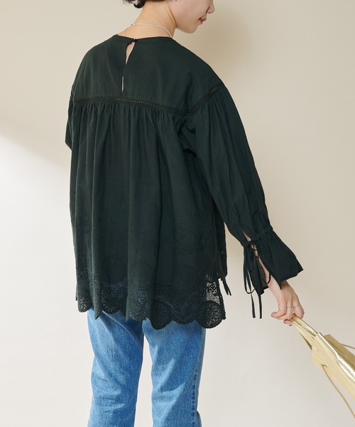 SHENERY（シーナリー）の「ヴィンテージライクレースチュニック（シャツ/ブラウス・レディース・ホワイト/ブラック・FREE）」の12枚目の写真