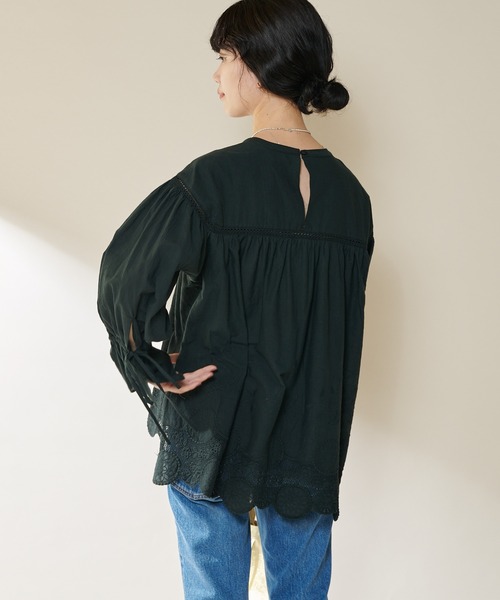 SHENERY（シーナリー）の「ヴィンテージライクレースチュニック（シャツ/ブラウス・レディース・ホワイト/ブラック・FREE）」の5枚目の写真