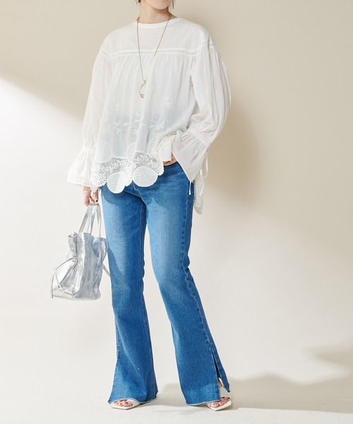 SHENERY（シーナリー）の「ヴィンテージライクレースチュニック（シャツ/ブラウス・レディース・ホワイト/ブラック・FREE）」の8枚目の写真