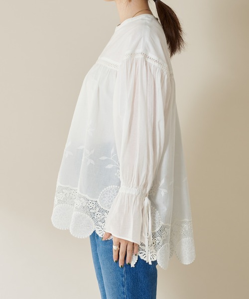 SHENERY（シーナリー）の「ヴィンテージライクレースチュニック（シャツ/ブラウス・レディース・ホワイト/ブラック・FREE）」の10枚目の写真