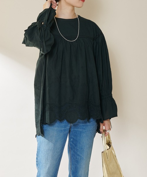 SHENERY（シーナリー）の「ヴィンテージライクレースチュニック（シャツ/ブラウス・レディース・ホワイト/ブラック・FREE）」の16枚目の写真