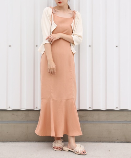 one after another NICE CLAUP(ワンアフターアナザーナイスクラップ)の「【WEB限定】マーメイドキャミワンピース(セットアップジャケットあり)(ワンピース・レディース・ベージュ系その他/ブルー系その他/オレンジ/ブラウン/ブラック・FREE)」の5枚目の写真