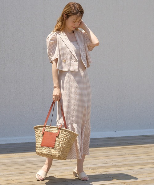 one after another NICE CLAUP(ワンアフターアナザーナイスクラップ)の「【WEB限定】マーメイドキャミワンピース(セットアップジャケットあり)(ワンピース・レディース・ベージュ系その他/ブルー系その他/オレンジ/ブラウン/ブラック・FREE)」の11枚目の写真