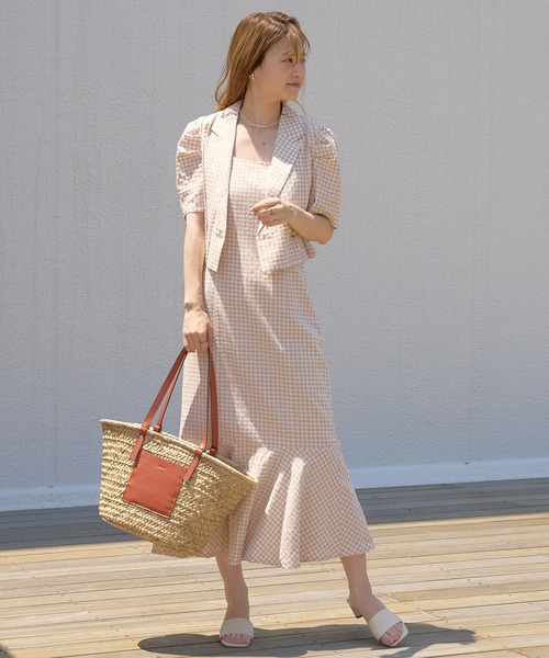 one after another NICE CLAUP(ワンアフターアナザーナイスクラップ)の「【WEB限定】マーメイドキャミワンピース(セットアップジャケットあり)(ワンピース・レディース・ベージュ系その他/ブルー系その他/オレンジ/ブラウン/ブラック・FREE)」の15枚目の写真