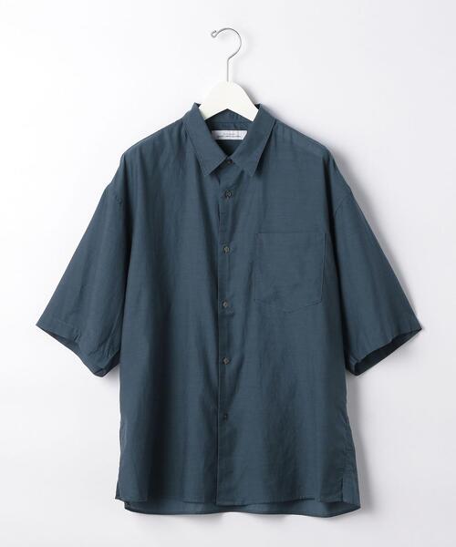 green label relaxing(グリーンレーベルリラクシング)の「<green label relaxing>ツイルルーズ 半袖 シャツ -ウォッシャブル-(シャツ/ブラウス・メンズ・ライム/コバルトブルー/パープル・MEDIUM/LARGE/SMALL)」の9枚目の写真
