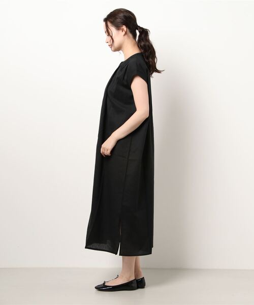 Lugnoncure（ルノンキュール）の「前開きギャザーワンピース（ワンピース・レディース・ブルー/ベージュ/ブラック・ﾌﾘ-）」の5枚目の写真