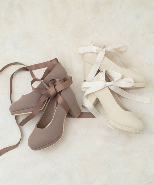 MAJESTIC LEGON（マジェスティックレゴン）の「リボンsetフカフカパンプス（パンプス・レディース・アイボリー/グレー/ブラック/モカ・SMALL/MEDIUM/LARGE/X-LARGE）」の16枚目の写真