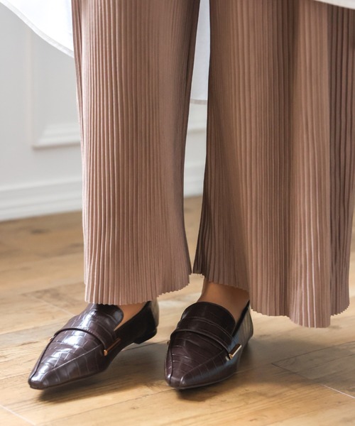 VIVIAN（ヴィヴィアン）の「スクエアトゥメタル飾りバブーシュ（ドレスシューズ・レディース・ブラック/ホワイト×カーキブラウン/D/E・LL/S/M/L）」の16枚目の写真