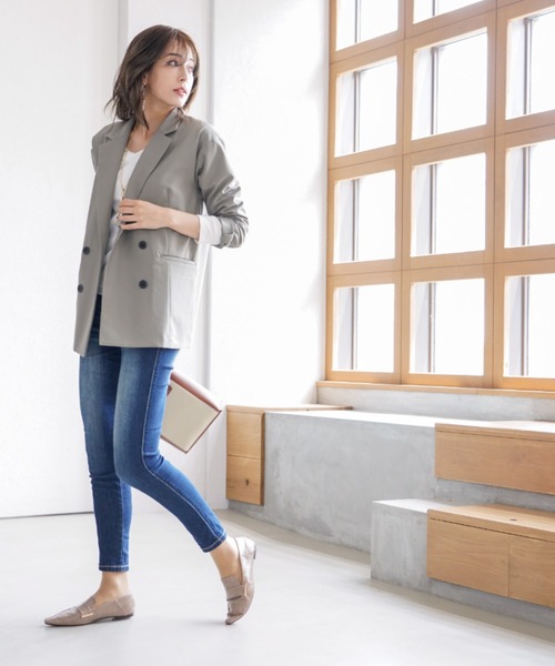 VIVIAN（ヴィヴィアン）の「スクエアトゥメタル飾りバブーシュ（ドレスシューズ・レディース・ブラック/ホワイト×カーキブラウン/D/E・LL/S/M/L）」の13枚目の写真